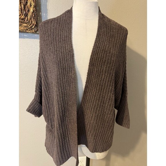 Barefoot Dreams Open Cardigan Sweater Small Medium Brown Dolman Sleeve NEW - Picture 1 of 11